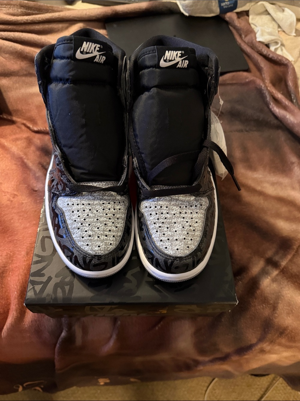 Jordan Black and Silver High-Top Sneakers.  Rebellionaire DEAD STOCK!